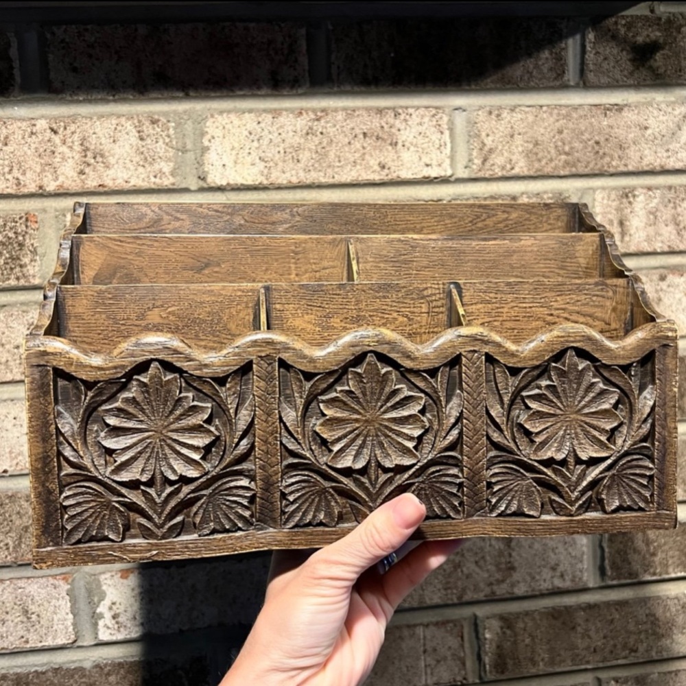 Vintage Lerner Desk Organizer Faux Wood